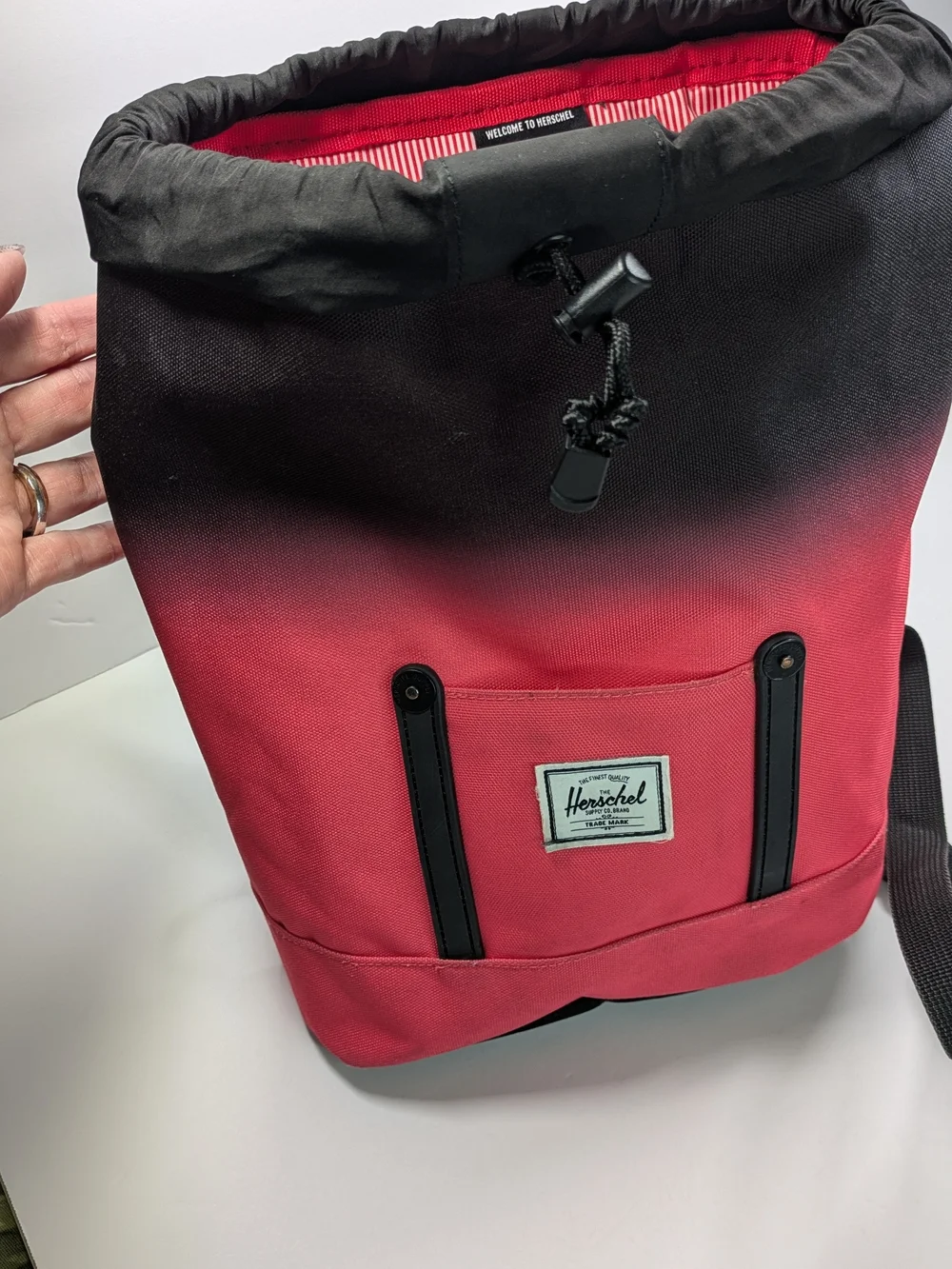 Herschel Supply Company Two-Tone Black and Coral Pink Small Backpack